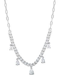 Giani Bernini - Cubic Zirconia Dangle 18" Collar Necklace In Sterling Silver, Created For Macy's - Lyst