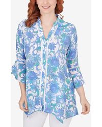 Ruby Rd. - Petite Bali Floral Button Front Top - Lyst