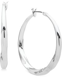 DKNY - Medium Twist Hoop Earrings - Lyst