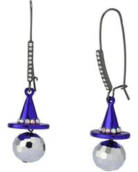 Betsey Johnson - Faux Stone Witch Hat Disco Ball Dangle Earrings - Lyst