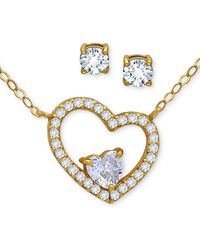 Giani Bernini - 2-pc. Set Cubic Zirconia Heart Pendant Necklace & Solitaire Stud Earrings - Lyst