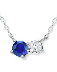 Giani Bernini - Lab-grown Blue Sapphire & Cubic Zirconia Collar Necklace - Lyst