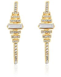 BCBGeneration - Crystal Baguette Hoop Earrings - Lyst