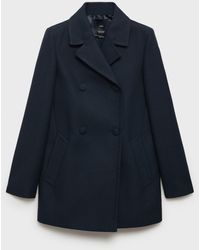 Mango - Double-breasted Lapels Coat - Lyst