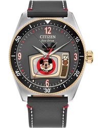 Citizen - Eco-drive Mickey Mouse Club Leather Strap Watch 42mm Box Set - Lyst