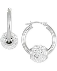 Macy's - Crystal Fireball Hoop Earrings - Lyst