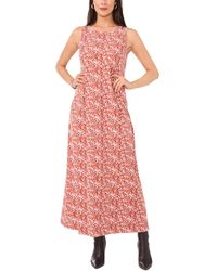 Vince Camuto - Printed Sleeveless Keyhole-back Crewneck Maxi Dress - Lyst