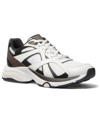 Michael Kors - Leo Suede Mixed-media Trainers - Lyst