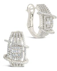 Sterling Forever - Leigh Cubic Zirconia Statement Hoop Earrings - Lyst