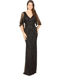 Lara - Cape Sleeve V-neck Beaded Gown - Lyst