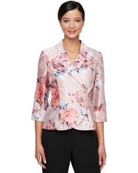 Alex Evenings - Floral 3/4-sleeve Blouse - Lyst