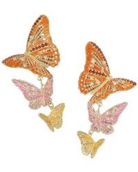 Kendra Scott - Nano Gem And 14k Gold Over Brass Cailey Enamel Butterfly Statement Earrings - Lyst