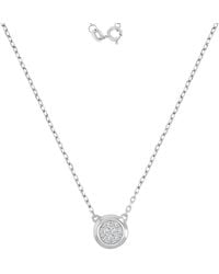 Macy's - Cubic Zirconia Pave Circle Disc Pendant Necklace - Lyst