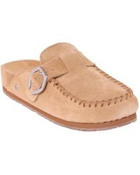 Minnetonka - Suede Adjustable Buckle Clogs - Lyst
