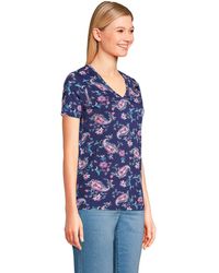 Lands' End - Relaxed Supima Cotton Short Sleeve V-neck T-shirt - Lyst