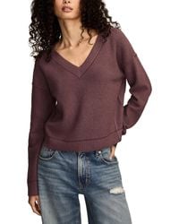 Lucky Brand - Waffle V-neck Sweater - Lyst