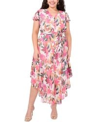 Vince Camuto - Plus Size Printed Flutter-sleeve Maxi Dress - Lyst