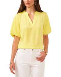 Vince Camuto - V-neck Short Puff Sleeve Blouse - Lyst