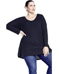 Avenue - Plus Size Waffle Ruffle Tunic - Lyst