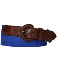 Polo Ralph Lauren - Webbed Cotton & Leather Belt - Lyst