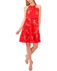 Cece - Tiered Back-tie Sleeveless Halter Dress - Lyst