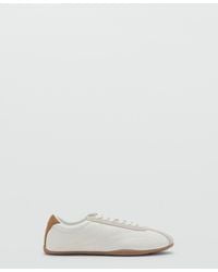 Mango - Contrasting Panel Leather Sneakers - Lyst