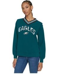 Tommy Hilfiger - Midnight Philadelphia Eagles Alice V-neck Pullover Sweatshirt - Lyst