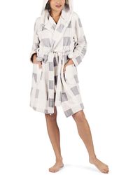 Memoi - Plaid Plush Robe - Lyst