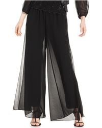 Alex Evenings Wide-leg Chiffon Pants in 