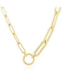 The Lovery - Half & Half Paperclip Charm Holder Chain Necklace - Lyst