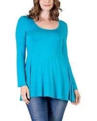 24seven Comfort Apparel - Long Sleeve Swing Style Flare Tunic Top - Lyst