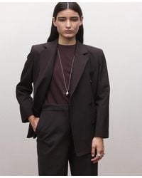 Mango - Double-breasted Wool Suit Jacket - Lyst