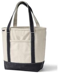 Lands' End - Medium 5 Pocket Open Top Canvas Tote Bag - Lyst