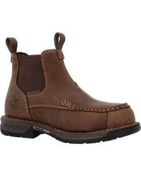 Georgia Boot - Athens 360 Moc-toe Chelsea Waterproof Nano Composite Toe Work Boot - Lyst