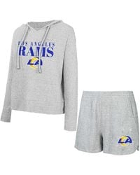 Concepts Sport - 2-piece Los Angeles Rams Juniper Long Sleeve Hoodie Top And Shorts Sleep Set - Lyst