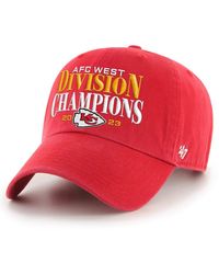 '47 - Kansas City Chiefs 2023 Afc West Division Champions Clean Up Adjustable Hat - Lyst