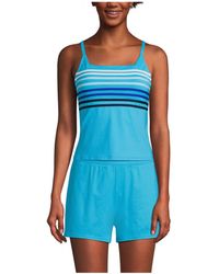 Lands' End - D-cup Chlorine Resistant Square Neck Tankini Swimsuit Top - Lyst