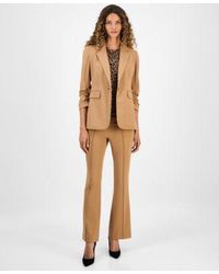 BarIII - One Button Scrunched Sleeve Jacket Leopard Print Short Sleeve Mesh Top High Rise Flared Leg Pants Macys Exclusive - Lyst