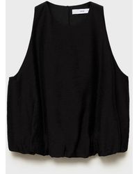 Mango - Puffed Hem Lyocell-blend Top - Lyst