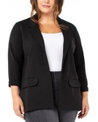 Liverpool Los Angeles - Plus Size Cuffed Open-front Blazer - Lyst