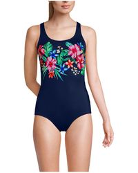 Lands' End - Petite Chlorine Resistant Soft Cup Tugless Sporty One Piece Swimsuit - Lyst