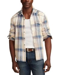 Lucky Brand - Indigo Plaid Western Long Sleeve Snap-front Shirt - Lyst