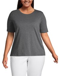 Lands' End - Plus Size Relaxed Supima Cotton Crew Neck T-shirt - Lyst