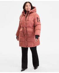 Steve Madden - Plus Size Hooded Anorak Puffer Coat - Lyst