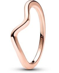 PANDORA - 14k -plated Wave Ring - Lyst
