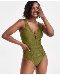 Becca - Crochet Plunging One-piece Keyhole Swimsuit - Lyst