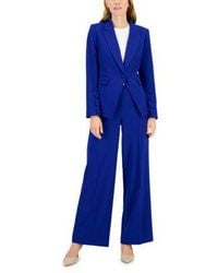 Tahari - Single Button Peak Collar Blazer Jacket Wide Leg Pants - Lyst