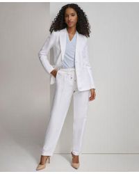 Calvin Klein - Linen Single Button Blazer Drawstring Pants - Lyst