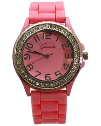 Olivia Pratt - Every Day Silicone And Rhinestones Colorful Watch - Lyst