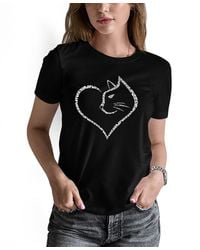 LA Pop Art - Cat Heart Word Art Short Sleeve T-shirt - Lyst